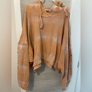 Coral Tie Dye Dolman sleeve hoodie